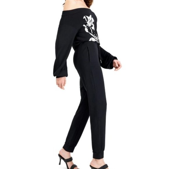 Off-The-Shoulder Blouson Jumpsuit - Picture 2 of 4